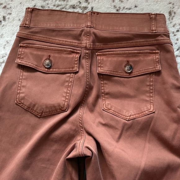 SPANX Stretch Twill Crop Pant Rust Brown Women's Size Small - Picture 4 of 9